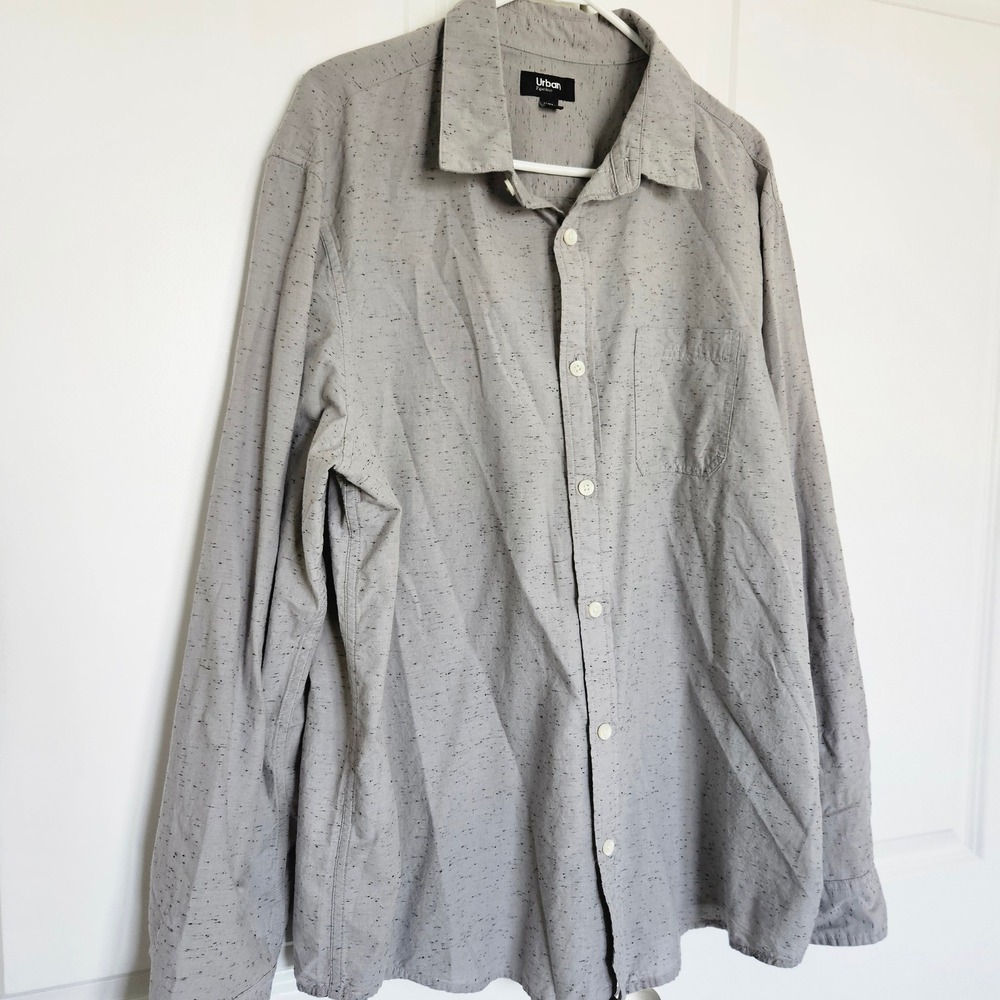 Urban Pipeline Button Down Mens Sz XXL - Light Grey Longsleeve Dress Casual